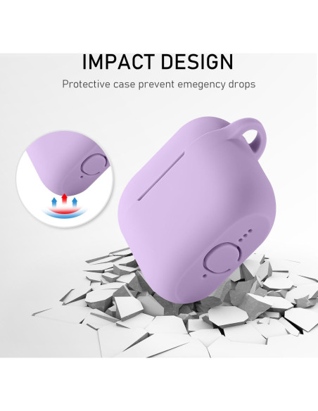 Funda de Silicona Maxjoy para AirPods 4ta Generación 2024 - Púrpura Lavanda con Kit de Limpieza Funda de Silicona Maxjoy para AirPods 4ta Generación 2024 - Púrpura Lavanda con Kit de Limpieza