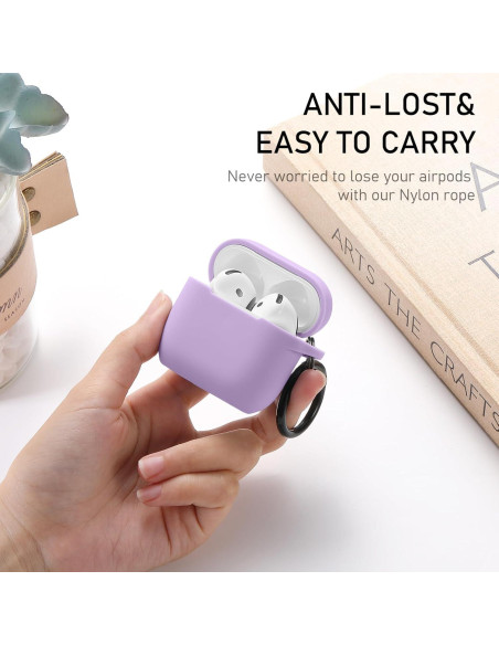 Funda de Silicona Maxjoy para AirPods 4ta Generación 2024 - Púrpura Lavanda con Kit de Limpieza Funda de Silicona Maxjoy para AirPods 4ta Generación 2024 - Púrpura Lavanda con Kit de Limpieza
