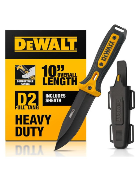 Cuchillo Fijo DEWALT D2 25.4 cm con Funda - Utilitario EDC Cuchillo Fijo DEWALT D2 25.4 cm con Funda - Utilitario EDC