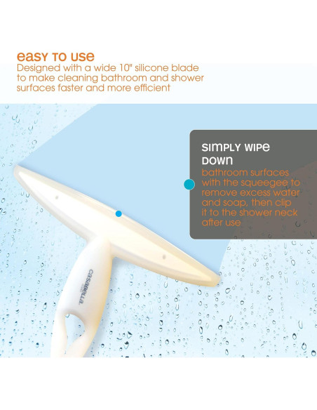 Limpiador de Vidrio Casabella Clip-On Blanco 25.4 cm Limpiador de Vidrio Casabella Clip-On Blanco 25.4 cm
