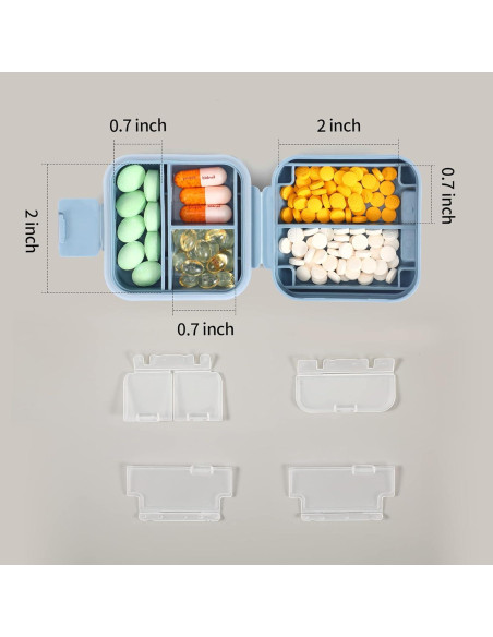 Organizador de Pastillas Dynippy 2 Pack Portátil 5 Compartimentos Organizador de Pastillas Dynippy 2 Pack Portátil 5 Compartimentos