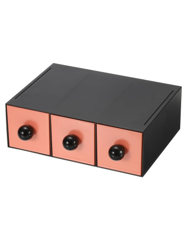 Cajones de Almacenamiento Apilables PATIKIL Rosa Oscuro 3 Cajones