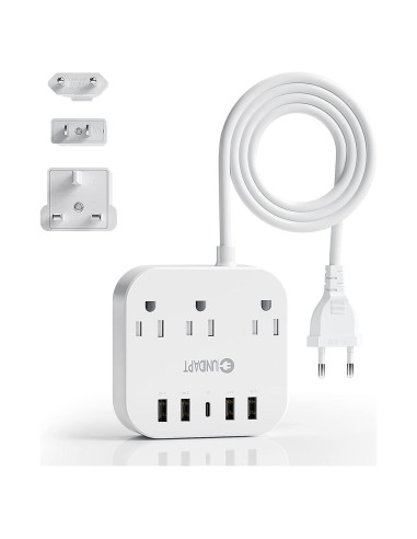 Adaptador de Enchufe Universal Unidapt WSS-603 con 5 USB y 3 AC