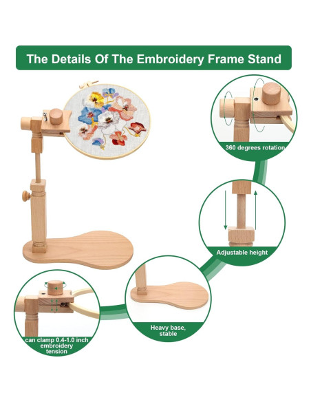 Soporte de Bordado Ajustable Pletpet con 2 Aros 20 cm y 16.5 cm Soporte de Bordado Ajustable Pletpet con 2 Aros 20 cm y 16.5 cm