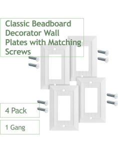 Placas de Pared Bates Choice 1 Gang Clásicas, Paquete de 4 2