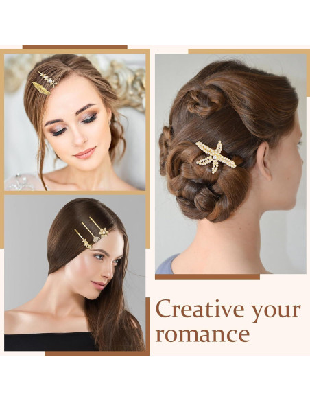 Set de 6 Horquillas para Cabello Novia Quantai con Perlas Set de 6 Horquillas para Cabello Novia Quantai con Perlas