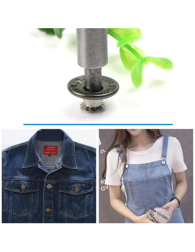 20 Botones de Jeans de Metal FANDOL 17mm Kit de Reemplazo