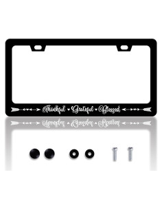Marco de Placa de Licencia Agradecido Bendecido HOWKWAWY 30.48x15.24cm