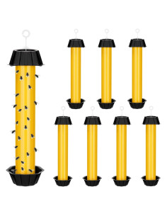 Trampas para Moscas Qualirey Amarillo 8 Pzs 25.4x6.35 cm