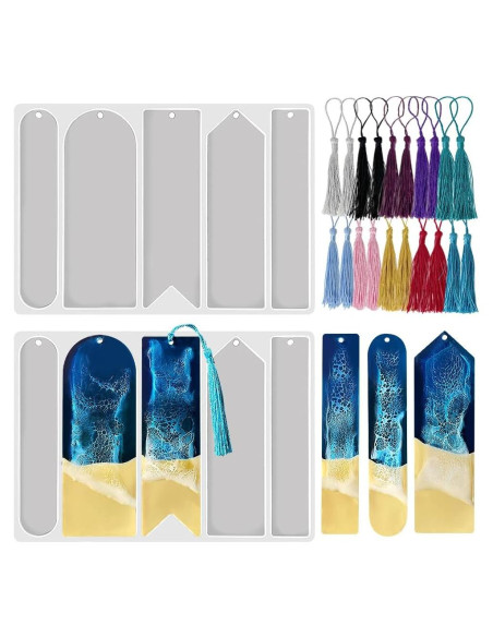Molde de Marcador de Resina ResinWorld 2 Piezas Silicona Molde de Marcador de Resina ResinWorld 2 Piezas Silicona