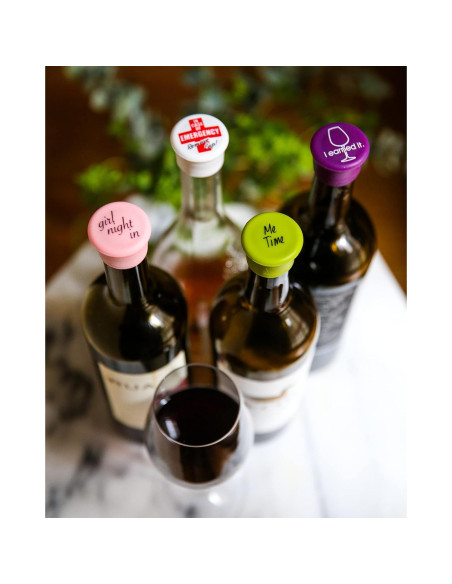 Tapones de Vino CapaBunga Set de 4 Silicona Reutilizables Tapones de Vino CapaBunga Set de 4 Silicona Reutilizables