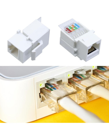 Adaptador Keystone RJ45 Antrader Cat5e/Cat6 Paquete de 10 Unidades