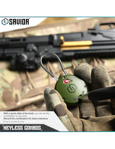 Cerradura de Combinación TSA Savior Equipment Cable 1 Pack