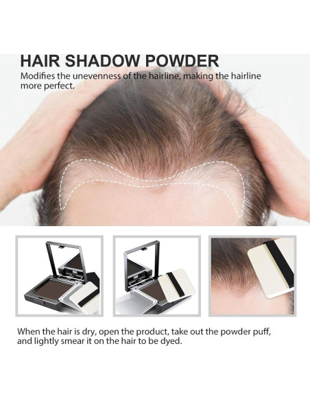 Polvo Sombra para Cabello eAmaze 12g Negro - Retoque Raíces Canosas Polvo Sombra para Cabello eAmaze 12g Negro - Retoque Raíces Canosas