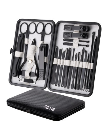 Kit de Manicura y Pedicura QLNE 25 Piezas Acero Inoxidable
