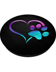 Agarre para Teléfono PopSockets Corazón Huella Perro Púrpura 2