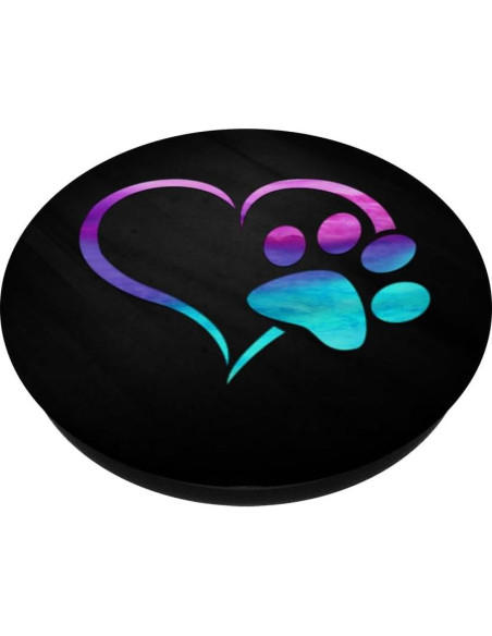 Agarre para Teléfono PopSockets Corazón Huella Perro Púrpura Agarre para Teléfono PopSockets Corazón Huella Perro Púrpura