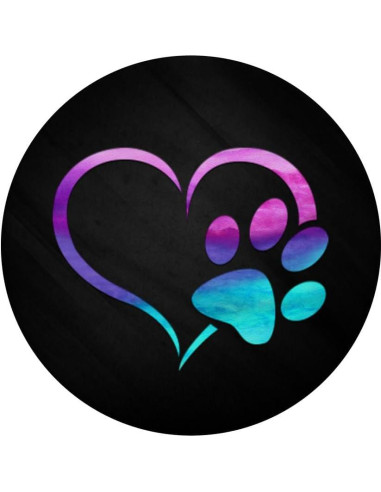 Agarre para Teléfono PopSockets Corazón Huella Perro Púrpura