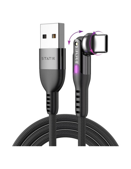 Cable USB C PowerPivot 0.91m Carga Rápida 12W Ángulo Recto Cable USB C PowerPivot 0.91m Carga Rápida 12W Ángulo Recto