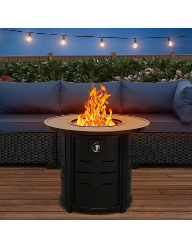 Mesa de Fuego Redonda Rattaner 76 cm 50000 BTU Gas Exterior