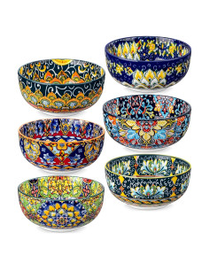 Juego de Cuencos de Cerámica Bohemios vancasso 28 oz 6 Piezas