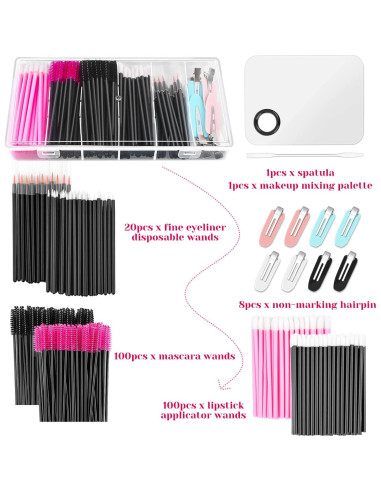 Kit de Maquillaje Shynek con Bandeja y Accesorios Desechables