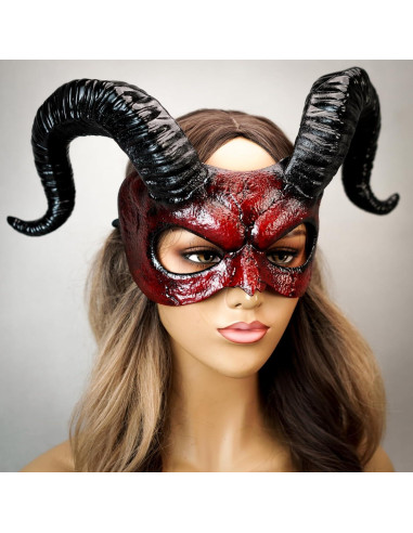 Máscara de Demonio con Cuernos para Hombres y Mujeres - Voodoo