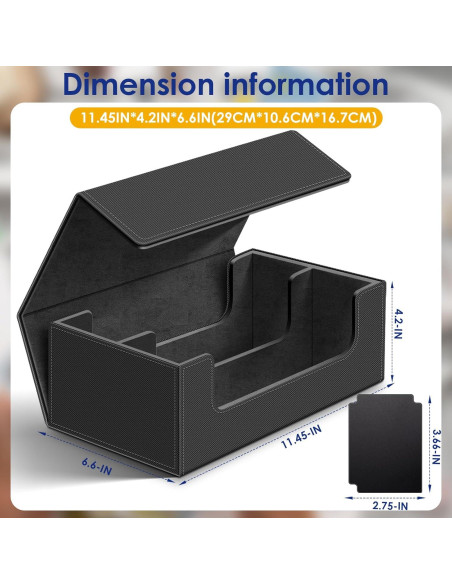 Caja de Cartas Homthy 1200+ con Cierre Magnético de Cuero Negro Caja de Cartas Homthy 1200+ con Cierre Magnético de Cuero Negro