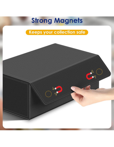 Caja de Cartas Homthy 1200+ con Cierre Magnético de Cuero Negro