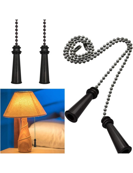 Cadenas de Tirar para Ventilador de Techo Dotlite 30cm Negras Cadenas de Tirar para Ventilador de Techo Dotlite 30cm Negras