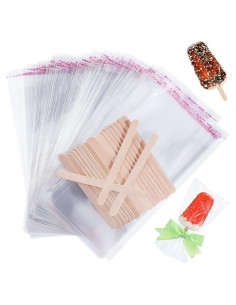 Set de 300 Palitos de Helado y Bolsas Autoadhesivas Patelai