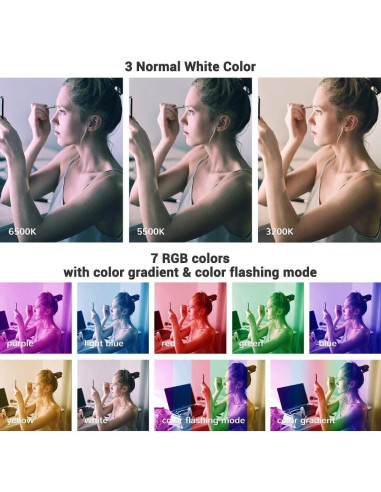 Luz de Anillo Doble RGB 7" AW con Control Remoto y Trípode