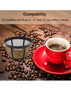 Paquete de 2 Filtros de Café Reutilizables Aolleteau para BUNN 2