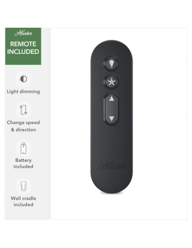 Ventilador de Techo Hunter Promenade 54" Negro Brillante LED