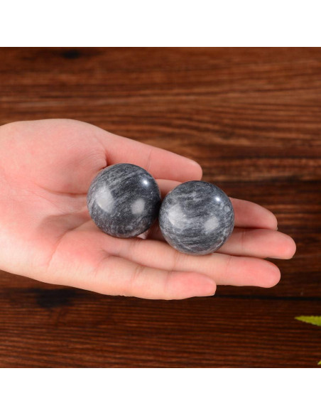 Bolas de Mano de Mármol BRABUD Gris Oscuro - Alivio Estrés 3.56cm Bolas de Mano de Mármol BRABUD Gris Oscuro - Alivio Estrés 3.56cm
