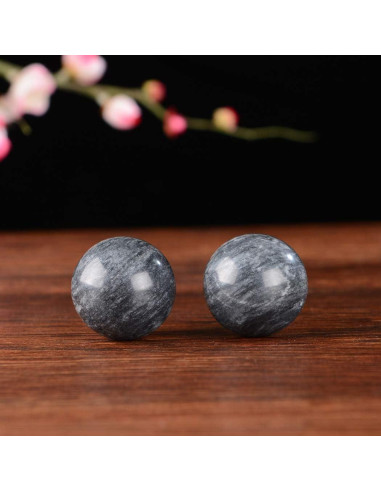 Bolas de Mano de Mármol BRABUD Gris Oscuro - Alivio Estrés 3.56cm