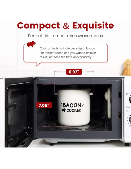 Cocinero de tocino de cerámica SOLIGT para microondas 1.47 kg Cocinero de tocino de cerámica SOLIGT para microondas 1.47 kg