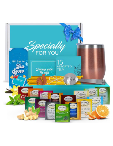Set de Regalo de Té Modern Elegance - 15 Mezclas + Vaso Acero Inoxidable