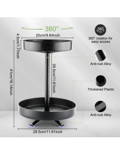 Organizador Giratorio BTPLASTIK 2 Niveles 29.5 cm para Cocina y Baño 2