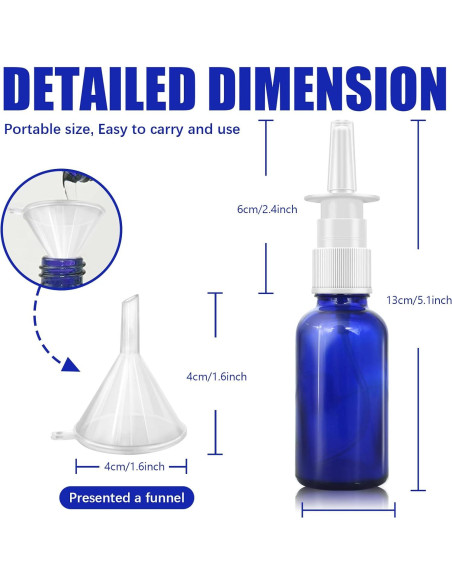 Botellas de Spray Nasal Cupohus 30ml Vidrio Azul 3 Pcs Botellas de Spray Nasal Cupohus 30ml Vidrio Azul 3 Pcs