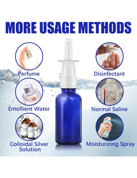 Botellas de Spray Nasal Cupohus 30ml Vidrio Azul 3 Pcs Botellas de Spray Nasal Cupohus 30ml Vidrio Azul 3 Pcs