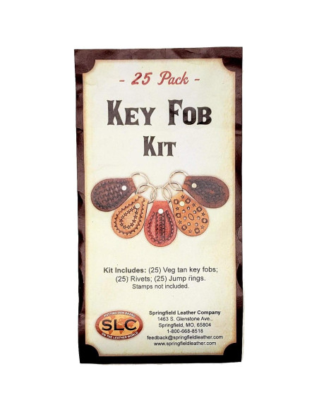Kit de llavero de cuero SLC - 25 piezas para manualidades Kit de llavero de cuero SLC - 25 piezas para manualidades