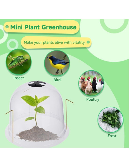 Homaisson 10PCS Protectores de Plantas Reutilizables con Ventilación Homaisson 10PCS Protectores de Plantas Reutilizables con Ventilación
