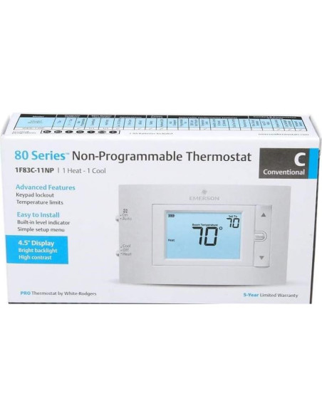 Termostato Digital No Programable Emerson 1F83C-11NP Blanco Termostato Digital No Programable Emerson 1F83C-11NP Blanco