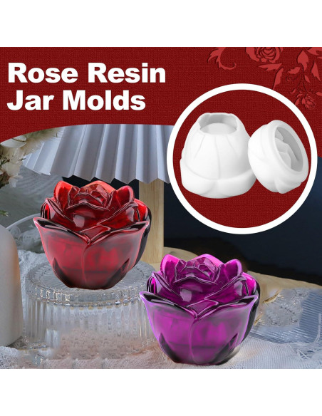 Molde de Tarro de Resina Rosa ZQYSING con Tapa 10.16 cm Molde de Tarro de Resina Rosa ZQYSING con Tapa 10.16 cm