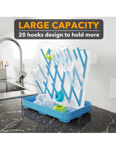 Soporte para Secado de Biberones SpaceAid Azul 20 Ganchos