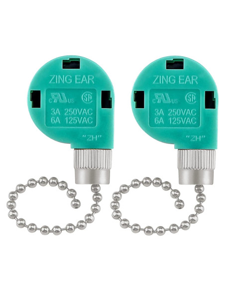 Interruptor de Ventilador de Techo Zing Ear ZE-268S6 3 Velocidades 4 Hilos - 2 Pack Interruptor de Ventilador de Techo Zing Ear ZE-268S6 3 Velocidades 4 Hilos - 2 Pack