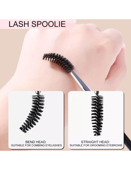 Brocha para Cejas KINGMAS Doble Extremo con Spoolie Negro Brocha para Cejas KINGMAS Doble Extremo con Spoolie Negro