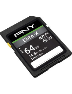 Tarjeta de Memoria PNY 64GB Elite-X SDXC Clase 10 U3 V30 100MB/s 2