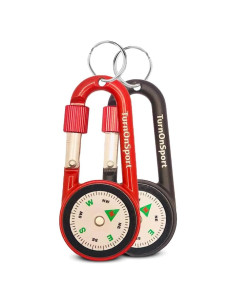 Brújula Compacta con Clip Carabiner TurnOnSport - 2 Piezas